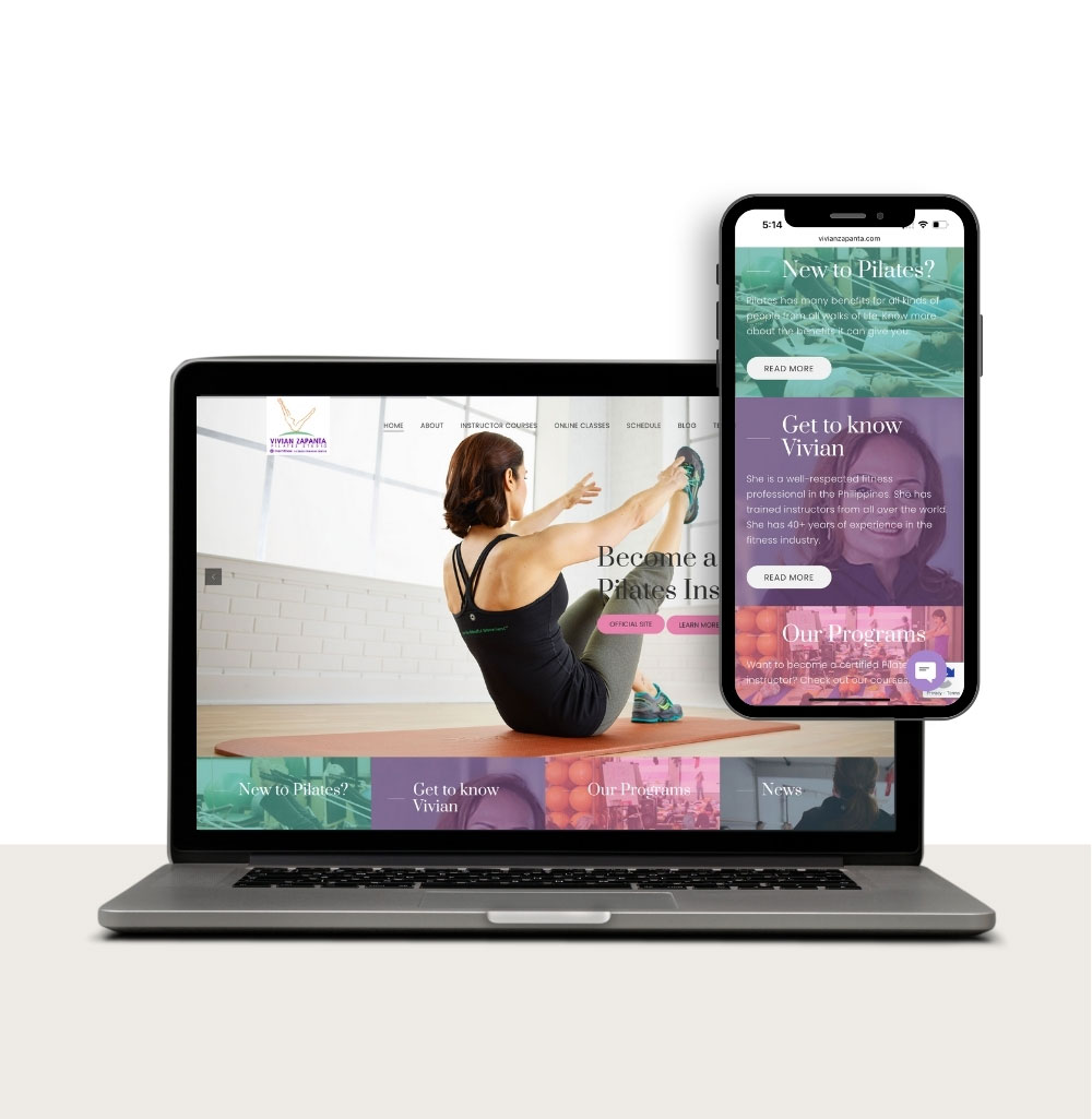 Vivian Zapanta Pilates site screenshot